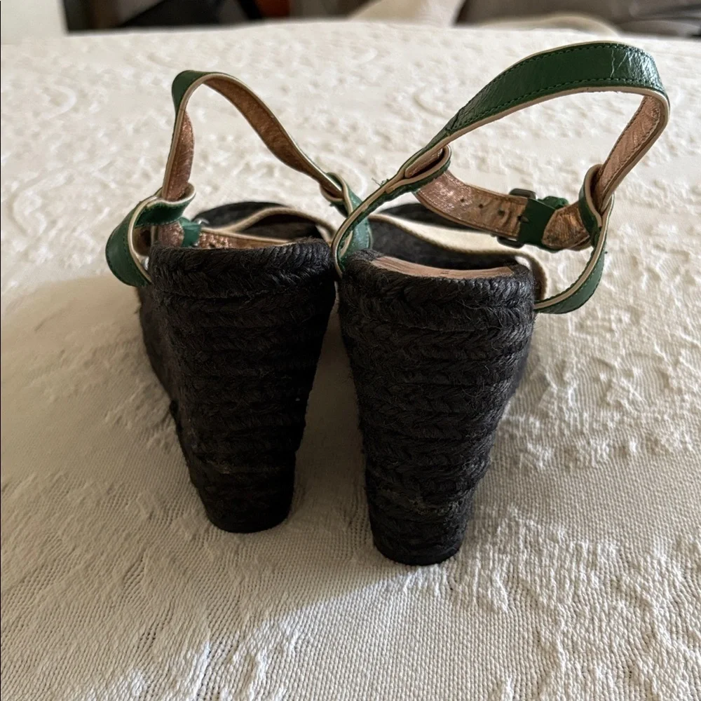 BNWOT Green and Cream Wedge Espadrille by Marc Jacobs